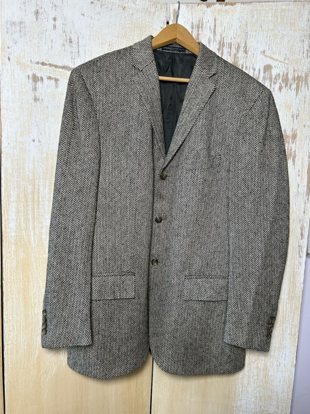 Vintage Y2K Polo by Ralph Lauren Herringbone Sport Coat Virgin Wool and Silk